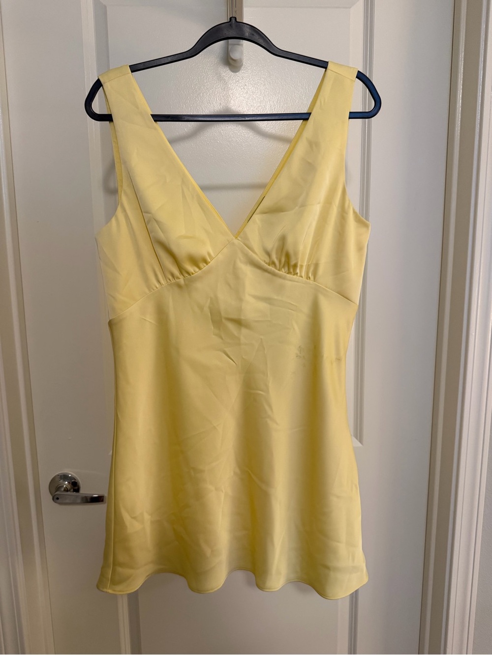 Gianni Bini Pale Yellow V-Neck Slip Dress